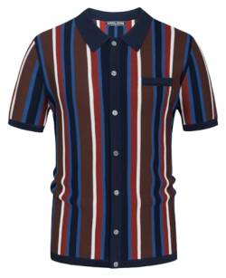 PJ PAUL JONES Herren Poloshirt Kurzarm Freizeit Polohemd Regular Fit Sommer Freizeit T-Shirt (Marineblau, L) von PJ PAUL JONES