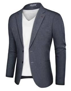 PJ PAUL JONES Herren Sakko Regular Fit Freizeit Blazer Modern Freizeit Business Anzugjacke (Grau Blau, 2XL) von PJ PAUL JONES