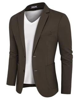 PJ PAUL JONES Herren Sakko Sportlich Modern Freizeit Blazer Regular Fit Business Jackett (Braun, M) von PJ PAUL JONES