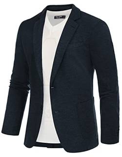 PJ PAUL JONES Herren Sportlich Regular Fit Blazer 2 Knöpfe Jersey Sakko Modern Freizeit Anzugjacke (Navy blau, S) von PJ PAUL JONES