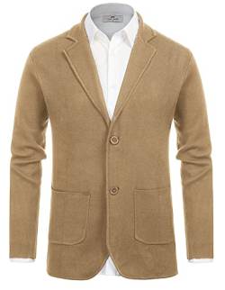 PJ PAUL JONES Herren-Strickjacke mit Schalkragen, Knopfleiste, camel, X-Groß von PJ PAUL JONES