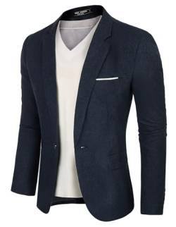 PJ PAUL JONES Sakko Herren Einfarbig Blazer Modern Regular Fit Modern Anzugjacke (Navy Blau, M) von PJ PAUL JONES