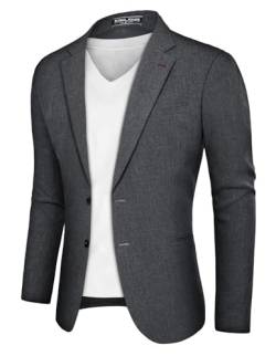 PJ PAUL JONES Sakko Herren Regular Fit Blazer Modern Einfarbig Freizeit Business Sportlich (Grau, XL) von PJ PAUL JONES