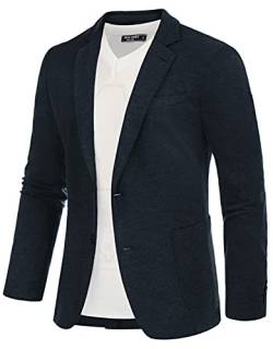 PJ PAUL JONES Sakko Herren Regular Fit Jersey Blazer 2 Knöpfe Freizeit Anzugjacke für Hochzeit (Navy blau, 3XL) von PJ PAUL JONES