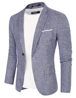 PJ PAUL JONES Sportlich Sakko Herren Regular Fit Business Blazer für Hochzeit Freizeit (Blau, XL) von PJ PAUL JONES