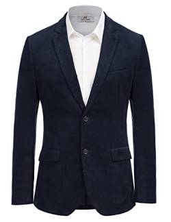 Paul Jones Herren Casual Cord Blazer Jacke Slim Fit Zwei Knöpfe Sport Mantel, dunkelblau, L von PJ PAUL JONES