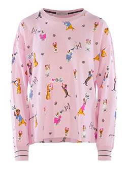 PJ Salvage Damen Pyjamaoberteil Woof for Love - rosa - Größe L von PJ Salvage