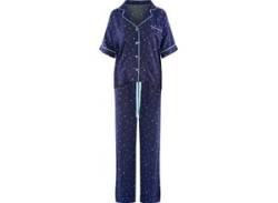 PJ Salvage Pyjama Damen Baumwolle gemustert, marine von PJ Salvage
