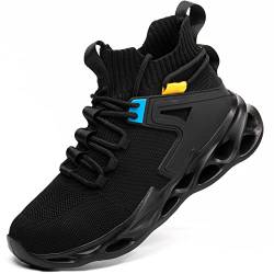 PJZHJI Arbeitsschuhe Herren Damen Sicherheitsschuhe Leicht Stahlkappenschuhe Sportlich Atmungsaktiv Arbeitsschutzschuhe Schutzschuhe mit Stahlkappen 998 Black 41 von PJZHJI