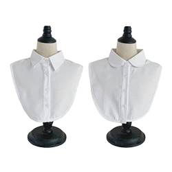 PLABBDPL 2st Frauen Kragen,Krageneinsatz Damen,Abnehmbare Hälfte Shirt,Blusenkragen Einsatz für Damen Gefälligkeiten, Eine Größe Passt Am Meisten(Weiß) von PLABBDPL