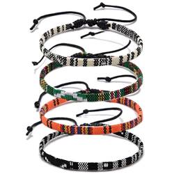 PLABBDPL 4 Stück Fußkettchen Bunte Geflochtene Seil, Surfer Fußband Damen und Herren Bunt, Wasserfester Stoff, Fussband größenverstellbar, Boho Ethno Fussbänder,Fußband Herren & Damen Armbänder von PLABBDPL