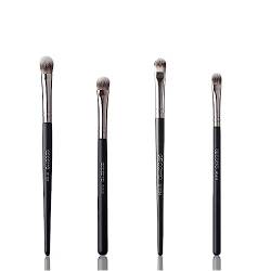 PLABBDPL 4 Stück Schwarz Augenpinsel Pinsel Set Lidschatten Pinselset Makeup Eyeshadow Augen Pinsel Schminkpinsel Lidschattenpinsel Set Zum Verblenden Von Lidschatten, Puder, Highlighter, Concealer von PLABBDPL