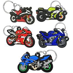 PLABBDPL 5 Stück PVC-Mini-Motorrad-Schlüsselanhänger. Schlüsselanhänger Männer Frauen Auto Schlüsselanhänger 3 Korb Schlüsselanhänger Bestes Schmuckgeschenk von PLABBDPL