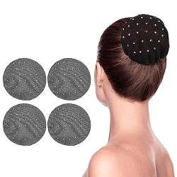 PLABBDPL Net for Hair,4Pcs Haarnetze Frisuren,Haarnetz,Kristall Haarnetz Dutt Haarnetz Set,Hair Net,Haarnetz Mit Strasssteinen,Haarnetze,Dutt Netz Haarnetz,Ballet Bun Net(Mit Strass) von PLABBDPL