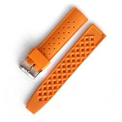PLACKE 20mm 22 mm Silikon Uhrenband Männer Frauen Gummi -Tauchwaterfreisetzer Schnellhandgelenkarmband Passform for Seiko SRP777J1 SKX007 Gurt (Color : Orange, Size : 20mm) von PLACKE