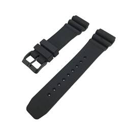 PLACKE 22mm Diving Watchband Gummi -Armband Bandband Gurt wasserdichte Männer Männer Ersatz schwarz Schnalle Uhrzubehör (Color : Black-B, Size : 22mm) von PLACKE