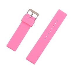PLACKE Generisches Gummi -Uhr -Gurtgürtel Schwarz weiß rosa Diving Sport Uhrengurt Armbänder for Männer 12mm 14mm 16 mm 18 mm 20 mm 22 mm 24 mm (Color : Pink, Size : 12mm) von PLACKE