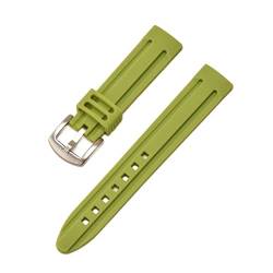 PLACKE Gummi -Uhr -Gurtgürtel Schwarz weiß rosa Diving Sport Uhrengurt Armbänder for Männer 18mm 20 mm 22 mm 24 mm (Color : Green, Size : 18mm) von PLACKE