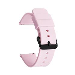 PLACKE Gummi -Uhren -Gurtband -Water -of -Watchband 14 16 18 mm 20mm 22 mm 24 mm Gurt Schwarz Schnalle Fit for Samsung Fit for Huawei Sport Watch (Color : Pink 02, Size : 18mm) von PLACKE