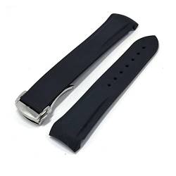 PLACKE Gummi gekrümmte Silikon Uhrenband for 20mm 22mm Fit for Omega Fit for Tissot Fit for Casio Fit for Huawei Fit for Samsung Männer Sport Wasserdichte Ersatzarmband (Color : 2, Size : 20mm) von PLACKE