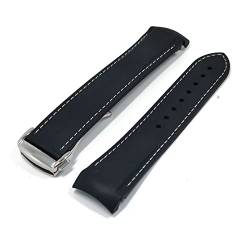 PLACKE Gummi gekrümmte Silikon Uhrenband for 20mm 22mm Fit for Omega Fit for Tissot Fit for Casio Fit for Huawei Fit for Samsung Männer Sport Wasserdichte Ersatzarmband (Color : 3, Size : 22mm) von PLACKE