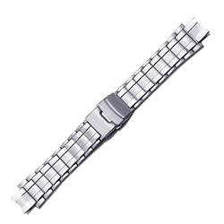 PLACKE Metall Armbandband Armband for Casio Fit for EFID EFX-500D EFX500D EFX-500 Smartwatch-Edelstahl-Uhrenbänder (Color : Silver) von PLACKE