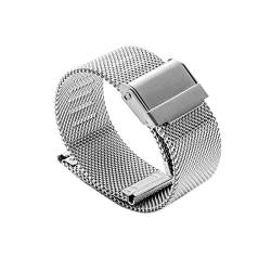 PLACKE Milanes Loop Watch Armband 18mm 20mm Uhrenband for Platz for Dw Fit for Daniel Wellington Edelstahlband 12 mm 14mm 16mm 16 mm 22 mm Breite (Color : Silver, Size : 12mm) von PLACKE