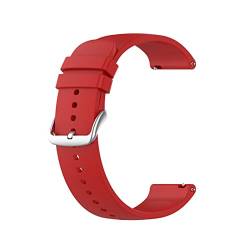 PLACKE Mode-feste Farbarmband for Huawei-Uhr 3 Watch3 GT2 GT 2. Pro GT 2E Smartwatch-Zubehör-langlebiger Silikon-Armband (Color : Red silver Button, Size : 3) von PLACKE