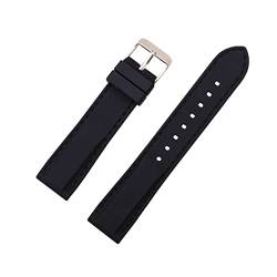 PLACKE Silikon Gummi -Sport -Uhr -Band Universal Watchband -Armband Armband 16 mm 18 mm 20 mm 22 mm 24 mm for Männer Frauen (Color : Black black line, Size : 16mm) von PLACKE