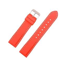 PLACKE Silikon Gummi -Sport -Uhr -Band Universal Watchband -Armband Armband 16 mm 18 mm 20 mm 22 mm 24 mm for Männer Frauen (Color : Red, Size : 20mm) von PLACKE