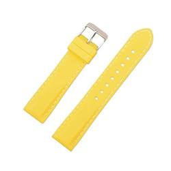 PLACKE Silikon Gummi -Sport -Uhr -Band Universal Watchband -Armband Armband 16 mm 18 mm 20 mm 22 mm 24 mm for Männer Frauen (Color : Yellow, Size : 16mm) von PLACKE