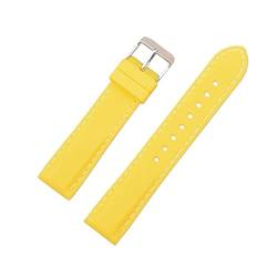 PLACKE Silikon Gummi -Sport -Uhr -Band Universal Watchband -Armband Armband 16 mm 18 mm 20 mm 22 mm 24 mm for Männer Frauen (Color : Yellow, Size : 18mm) von PLACKE