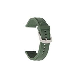 PLACKE Silikon Gummi -Sport -Uhren -Band Universal Handgelenksgürtel Armband 18mm 20 mm 22 mm 24 mm Pass for Samsung Gear S2 S3 Fit for Huawei Watch Männer Frauen (Color : Green01, Size : 18mm) von PLACKE