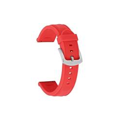 PLACKE Silikon Gummi -Sport -Uhren -Band Universal Handgelenksgürtel Armband 18mm 20 mm 22 mm 24 mm Pass for Samsung Gear S2 S3 Fit for Huawei Watch Männer Frauen (Color : Red01, Size : 20mm) von PLACKE