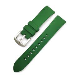 PLACKE Silikon Uhrengurt 18mm 20 mm 22 mm 24mm Sport Watchband Schwarzes rot (Color : Green, Size : 22mm) von PLACKE