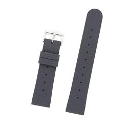 PLACKE Waffel Silicon Uhrengurt fit for Seiko Watch Sport Tauchen weiche Gummi -Männer Frauen Smart Watch Armband Accessoires 20mm 22 mm (Color : Gray, Size : 20mm) von PLACKE