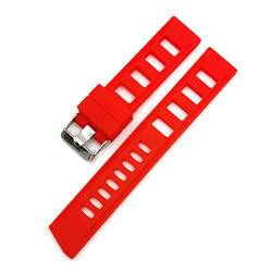 PLACKE Watchband Silicon Gummi -Uhr -Gurtbänder wasserdicht 20mm 22mm Uhrengürtel for Seiko (Color : Red, Size : 20mm) von PLACKE