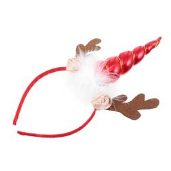 PLAFOPE 1Stk Einhorn-Elch-Stirnband Stirnbänder für Kinder Tierische Cosplay-Kopfbedeckung weihnachts kopfschmuck weihnachtskopfschmuck Haargummis Haarband dekorativer Kopfschmuck Mode rot von PLAFOPE