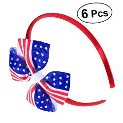 PLAFOPE 6st Patriotische Haarnadel Kinderhaare Flagge Der Vereinigten Staaten Haarklammern Für Frauen Us Flagge Patriotische Haarspange Amerika Haarband Krawatte Damen Vereinigte Staaten von PLAFOPE