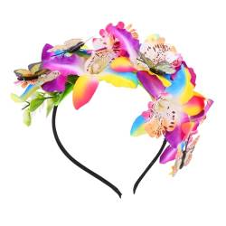 PLAFOPE Phalaenopsis-Stirnband haar zubehör haarschmuck Schmetterlingskopfbedeckung Schmetterlingskopfschmuck Haargummis Haarband Schmetterlings-Accessoires für Frauen Blumenstirnbänder von PLAFOPE