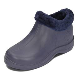 PLAME Damen EVA Stiefel Gefüttert Warme Gummistiefel Halbhohe Regenstiefel Gartenschuhe 36-41 EU (Marineblau, eu_footwear_size_system, adult, numeric, medium, numeric_36) von PLAME