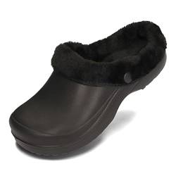 PLAME Damen Eva Clogs Gefüttert Warme Hausschuhe Gartenschuhe 36-41 EU (Schwarz, EU Schuhgrößensystem, Erwachsene, Numerisch, M, 36) von PLAME