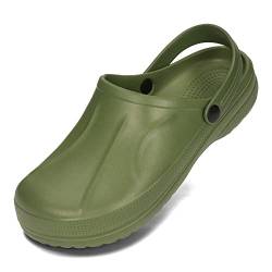 PLAME Herren Clogs Eva-Schaum Gartenschuhe Pantoletten Sommer Gartenclogs 41-46 EU (Dunkelgrün, eu_Footwear_Size_System, Adult, Numeric, medium, Numeric_42) von PLAME