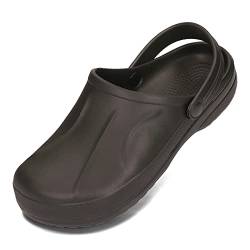 PLAME Herren Clogs Eva-Schaum Gartenschuhe Pantoletten Sommer Gartenclogs 41-46 EU (Schwarz, eu_Footwear_Size_System, Adult, Numeric, medium, Numeric_41) von PLAME