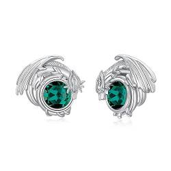 Drachen Ohrringe aus Sterling Silber, hypoallergen. Drachen Ohrringe für Damen Mädchen Geschenk (05-Mai) von PLATYCO