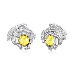 Drachen Ohrringe aus Sterling Silber, hypoallergen. Drachen Ohrringe für Damen Mädchen Geschenk (11-November) von PLATYCO