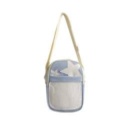 Ita Bag Damen Schultertasche im japanischen Stil, modisch, transparent, Kuriertasche, kleine Brusttasche, Stern-Crossbody-Tasche für Dating, hellblau von PLCPDM