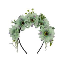 Modell-Show-Stirnband mit Blumen-Rosen-Dekoren, ethnisches Stirnband für Braut, heißer Tag, Frühlings-Stirnband für Hochzeit, Party, buntes Blumen-Haarband für Hochzeit, Mädchen, Blumen-Haarband für von PLCPDM