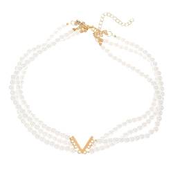 Modische mehrschichtige Birnen-Perlen-Halskette/Armreif, Verzierung für Damen, stilvoller Perlenschmuck, Siehe Abbildung von PLCPDM