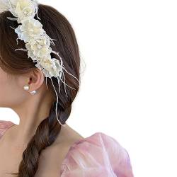 Modisches Blumen-Stirnband, einzigartiger Haarschmuck mit Feder und Blumen-Verzierungen für verschiedene Anlässe, Haarreifen für Mädchen von PLCPDM